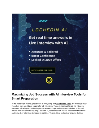 Maximizing Job Success with AI Interview Tools for Smart Preparation