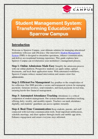Student Management System: Transforming Education with Sparrow Campus