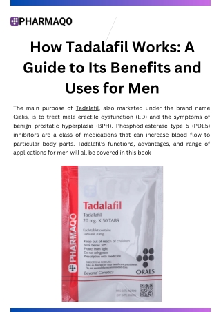 How Tadalafil Works A Guide to Its Benefits and Uses for Men
