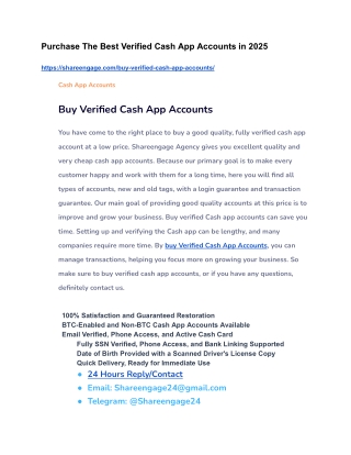 Top Best site to , Buy Verified Cash App Accounts