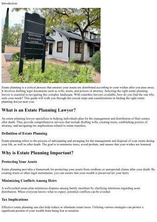 Finding the Right Estate Planning Lawyer Near You: A Complete Guide