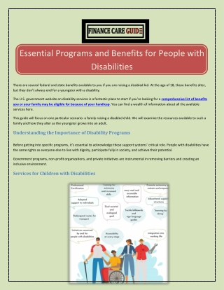 Essential Programs and Benefits for People with Disabilities