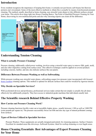 Home Laundering Must-haveses: Top Perks of Professional Pressure Cleaning for Yo