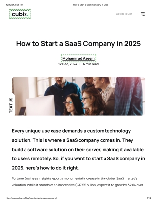 How to Start a SaaS Company in 2025