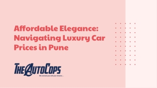 Luxury Car Price in Pune Explore Affordable Elegance