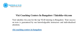 Vlsi Coaching Centers In Bangalore Takshila-vlsi.com