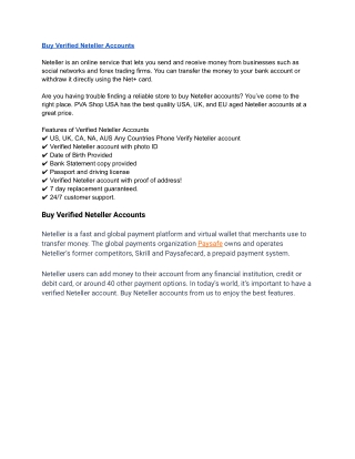 Buy Verified Neteller Accounts