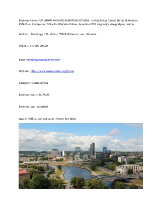 FOR LITHUANIAN AND EUROPEAN CITIZENS - United States  United States of America -