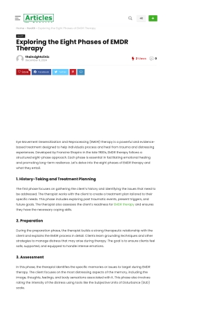 Exploring the Eight Phases of EMDR Therapy