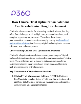 How Clinical Trial Optimization Solutions Can Revolutionize Drug Development