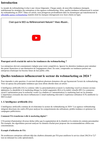 Quelles tendances influenceront le secteur du webmarketing en 2024 ?
