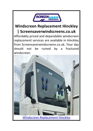 Windscreen Replacement Hinckley  Screensaverwindscreens.co.uk