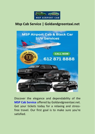 Msp Cab Service  Goldandgreentaxi.net