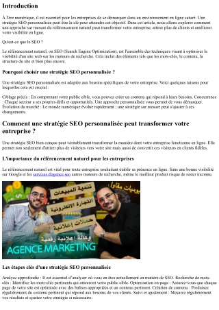 Comment une stratégie SEO personnalisée peut transformer votre entreprise ?