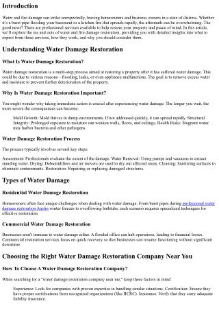 Water and Fire Damage Restoration: Two Challenges, One Solution