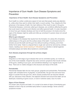 Importance of Gum Health_ Gum Disease Symptoms and Prevention
