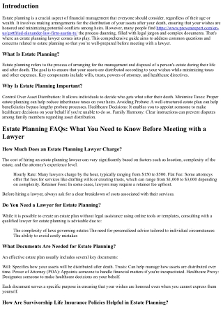 Estate Planning FAQs: What You Need to Know Before Meeting with a Lawyer