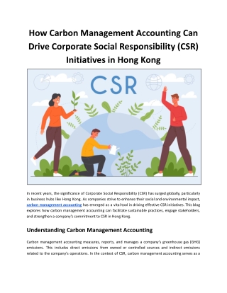 How Carbon Management Accounting Can Drive Corporate Social Responsibility (CSR) Initiatives in Hong Kong