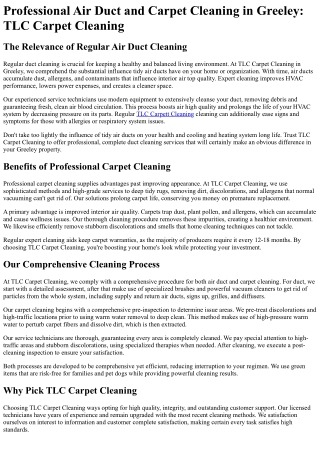 TLC Carpet Cleaning