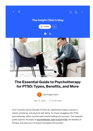 The Essential Guide to Psychotherapy for PTSD: Types, Benefits, and More