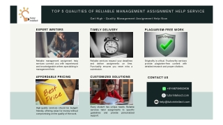 Top 5 Qualities of Reliable Management Assignment Help Services