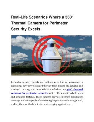 Thermal Radar: 360° Thermal Cameras for Unmatched Perimeter Security