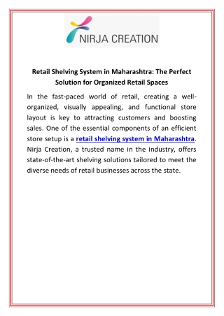 Retail Shelving System in Maharashtra  The Perfect Solution for Organized Retail Spaces (1)