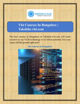 Vlsi Courses In Bangalore | Takshila-vlsi.com