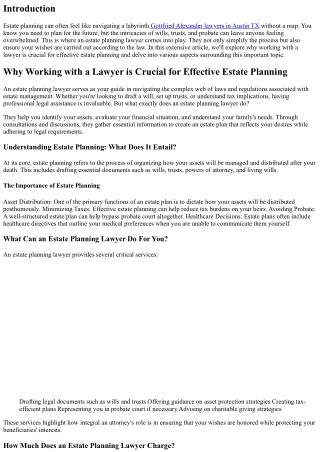 Why Working with a Lawyer is Crucial for Effective Estate Planning