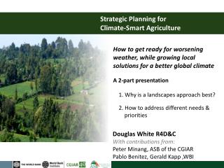 Strategic Planning for Climate-Smart Agriculture