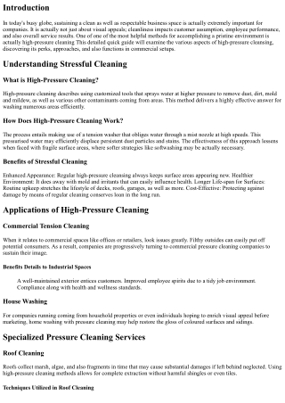 Coming From Grime to Polish: The Power of High-Pressure Cleaning in Commercial S