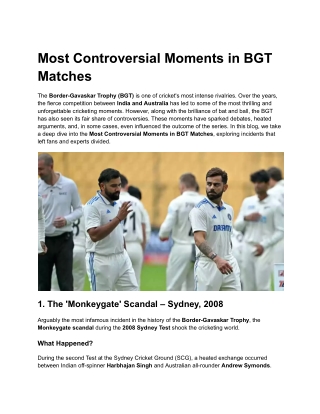 Most Controversial Moments in BGT Matches