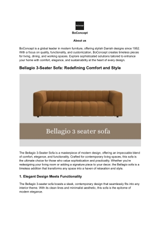 Bellagio 3-Seater Sofa_ Redefining Comfort and Style