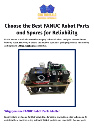 Choose the Best FANUC Robot Parts and Spares for Reliability