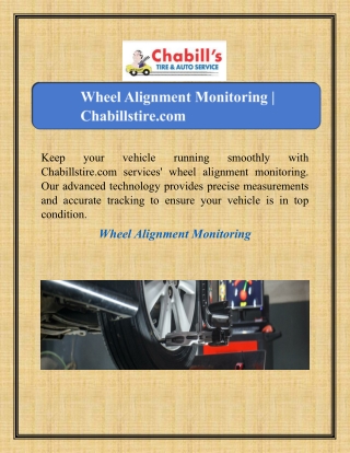 Wheel Alignment Monitoring | Chabillstire.com