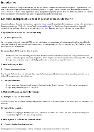 Les outils indispensables pour la gestion d’un site de mairie