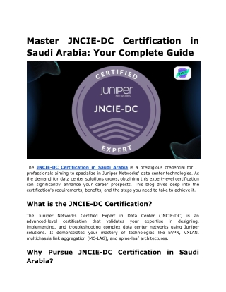 Master JNCIE-DC Certification in Saudi Arabia_ Your Complete Guide