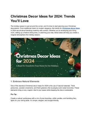Christmas Decor Ideas for 2024 Trends You’ll Love