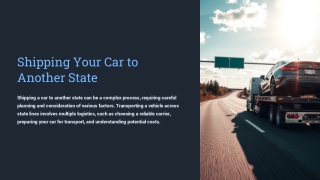 Ship Your Car to Another State