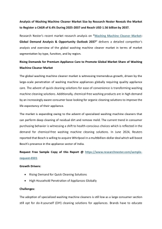 Washing Machine Cleaner Market 2037