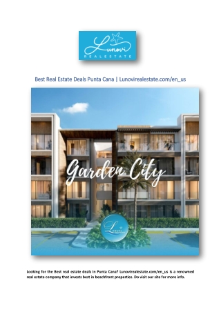 Best Real Estate Deals Punta Cana | Lunovirealestate.com/en_us