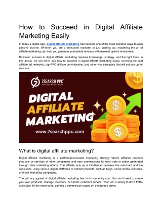 How to Succeed in Digital Affiliate Marketing Easily