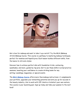 Boost Your Beauty Skills with a MUA Makeup Course