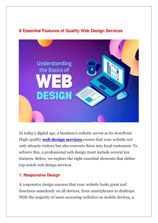 8 Essential Features of Quality Web Design Services