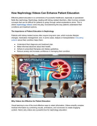 How Nephrology Videos Can Enhance Patient Education