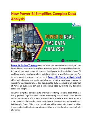 Power BI Online Training | Power BI Course in Hyderabad