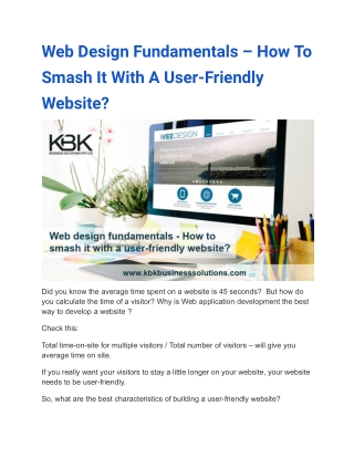 Web Design Fundamantal- How to Smash it With a User-Friedly Webdite