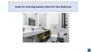 Guide For Selecting Sanitary Ware For Your Bathroom