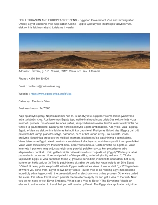 83 FOR LITHUANIAN AND EUROPEAN CITIZENS -  Egyption Government Visa and Immmigration Office _ Egypt Electronic Visa Appl