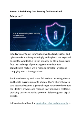 How AI is Redefining Data Security for Enterprises